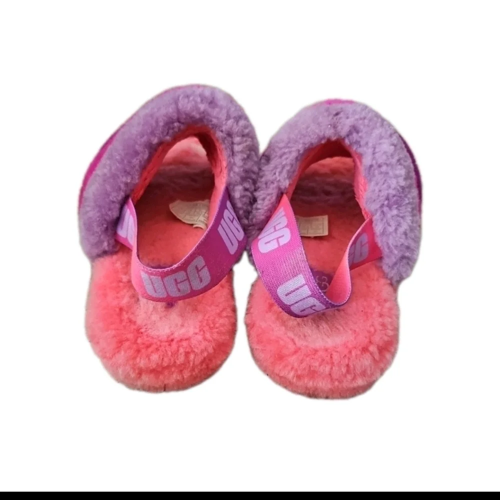 Ugg Big Girls Oh Yeah Gradient Furry Indoor/ Outdoor Colorful Slippers 1